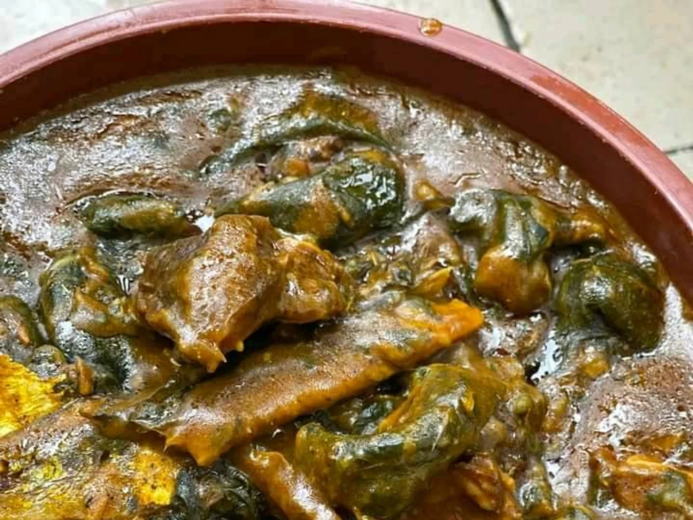 Ekwang (Cameroonian Taro Leaf Stew) prepared recipe