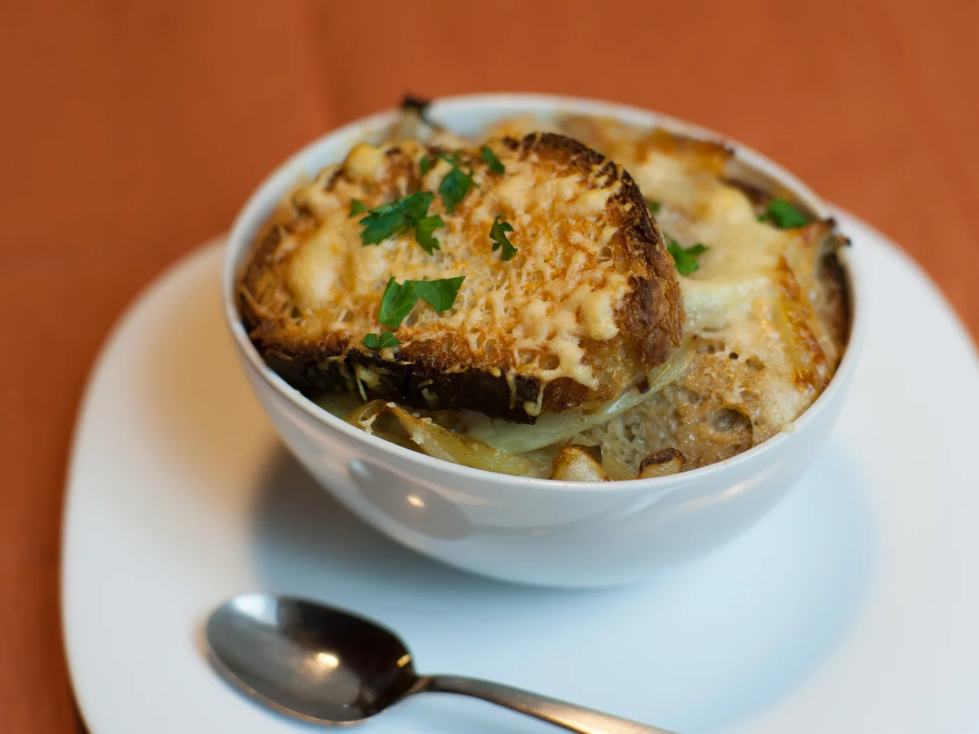French Onion Soup prepared recipe