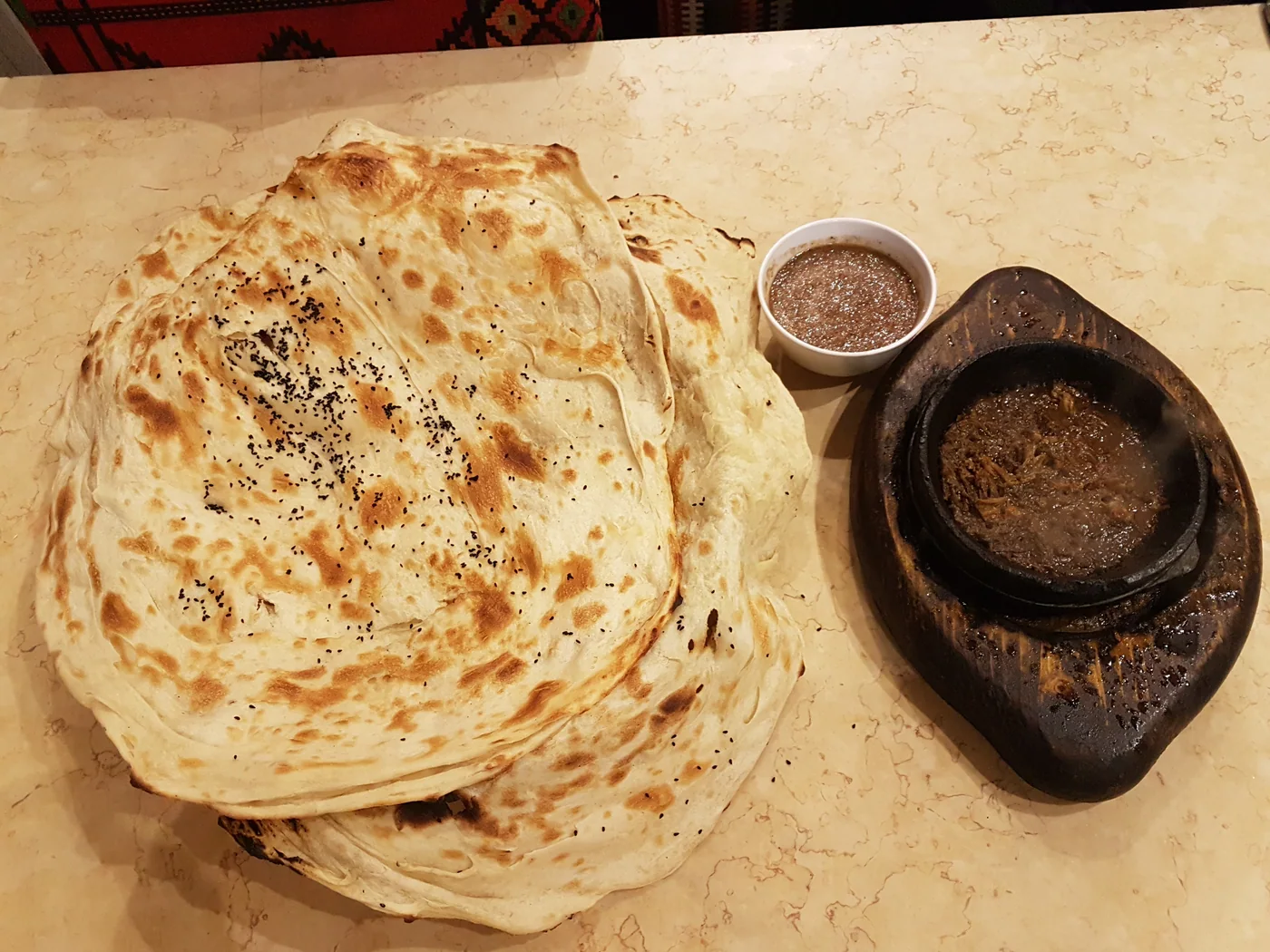 Khubz Muluwah (Yemenite Layered Flatbread) prepared recipe