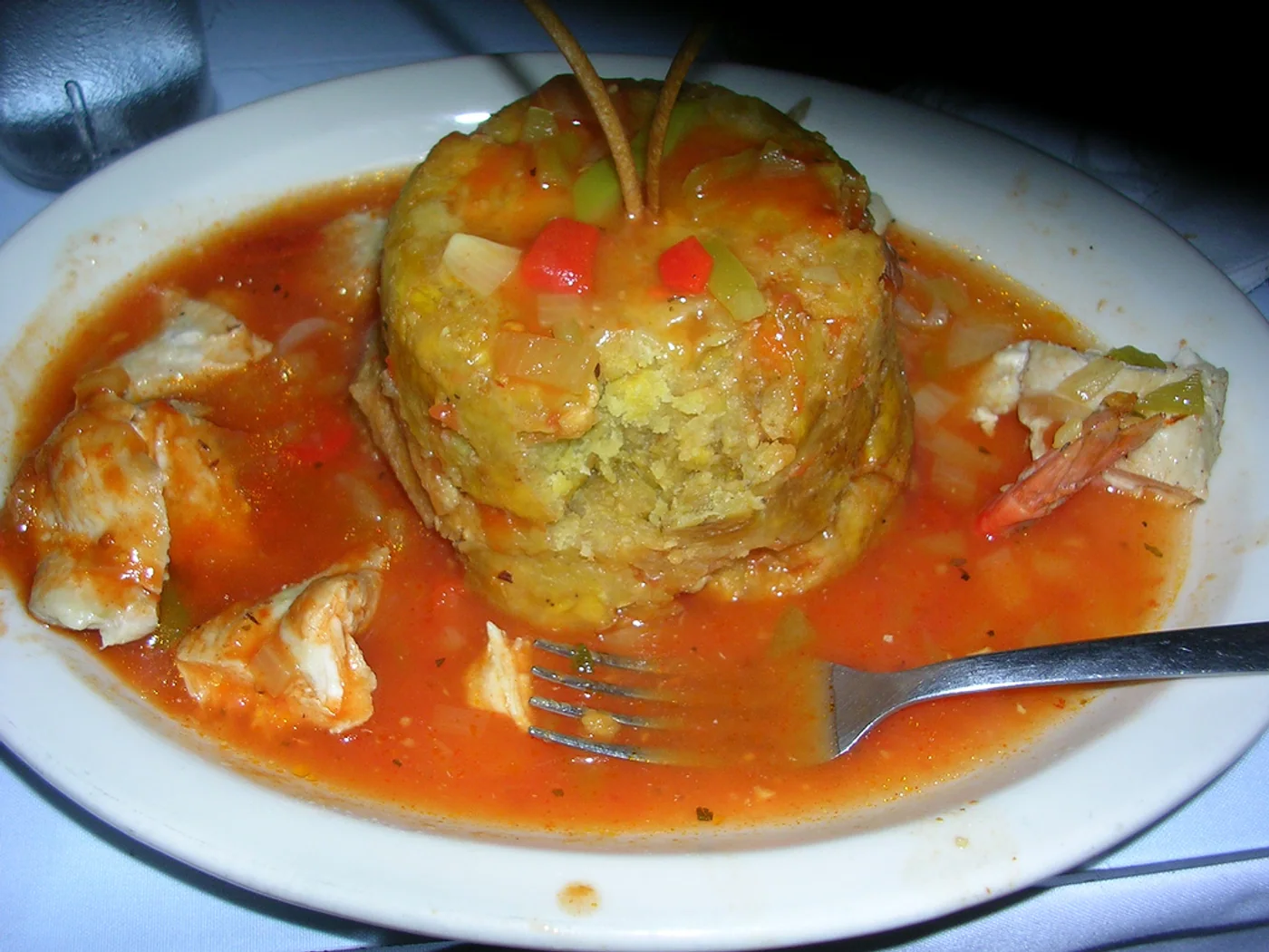 Mashed Plantains and Pork Rinds (Mofongo) prepared recipe
