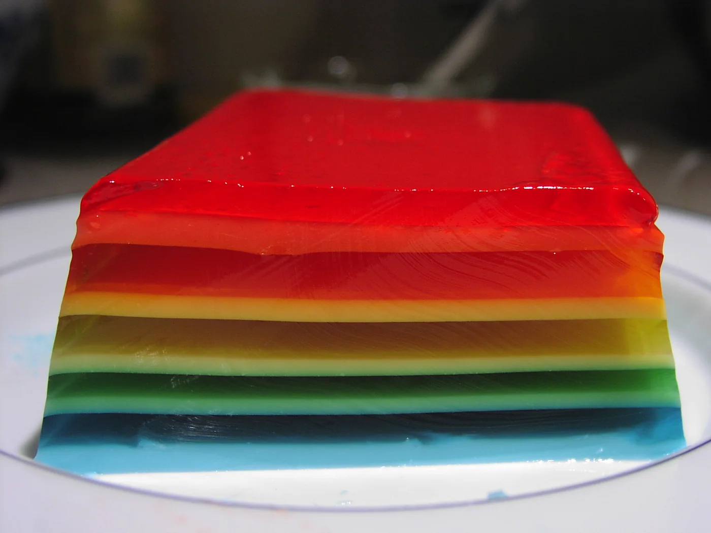 Rainbow Jell-O prepared recipe