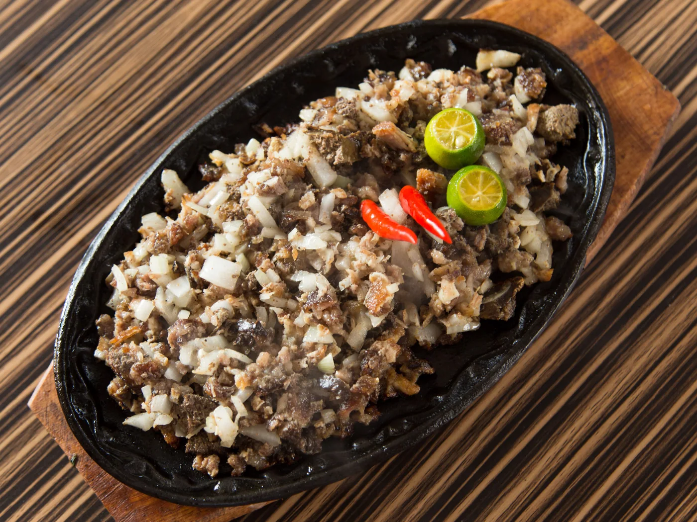 Sizzling Sisig (Filipino Pork Sauté) prepared recipe
