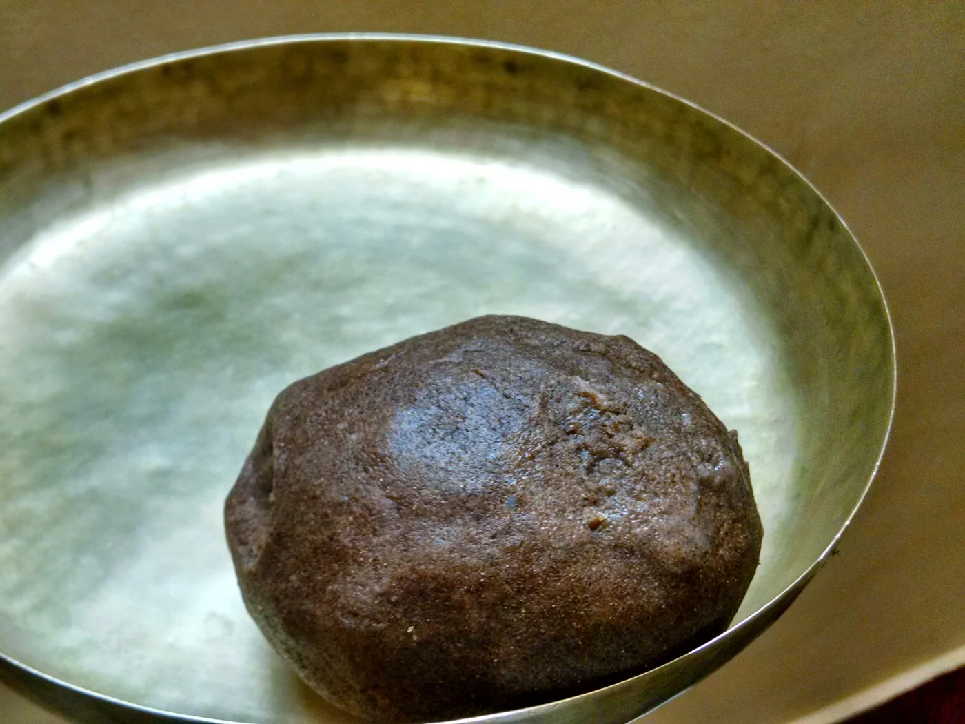 South Indian Millet Swallow (Mudde) prepared recipe