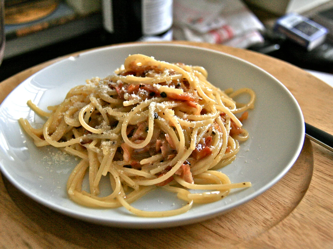 Spaghetti alla Carbonara prepared recipe