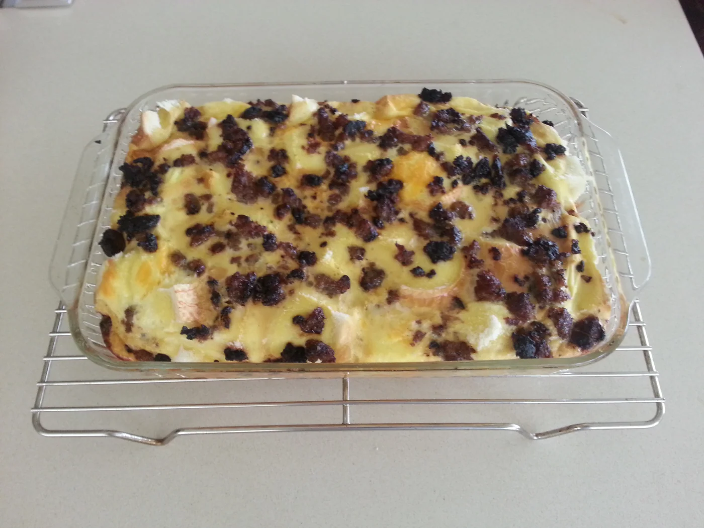 Wakeup Sausage Casserole prepared recipe